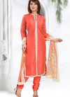 Peach Colour Latest New Exclusive Fancy Designer Casual Wear Chanderi Silk Salwar Suit Collection 825 - PEACH